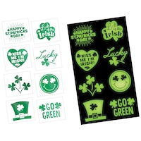 St. Patrick's Day Glow Foil Tattoos Front_Flat