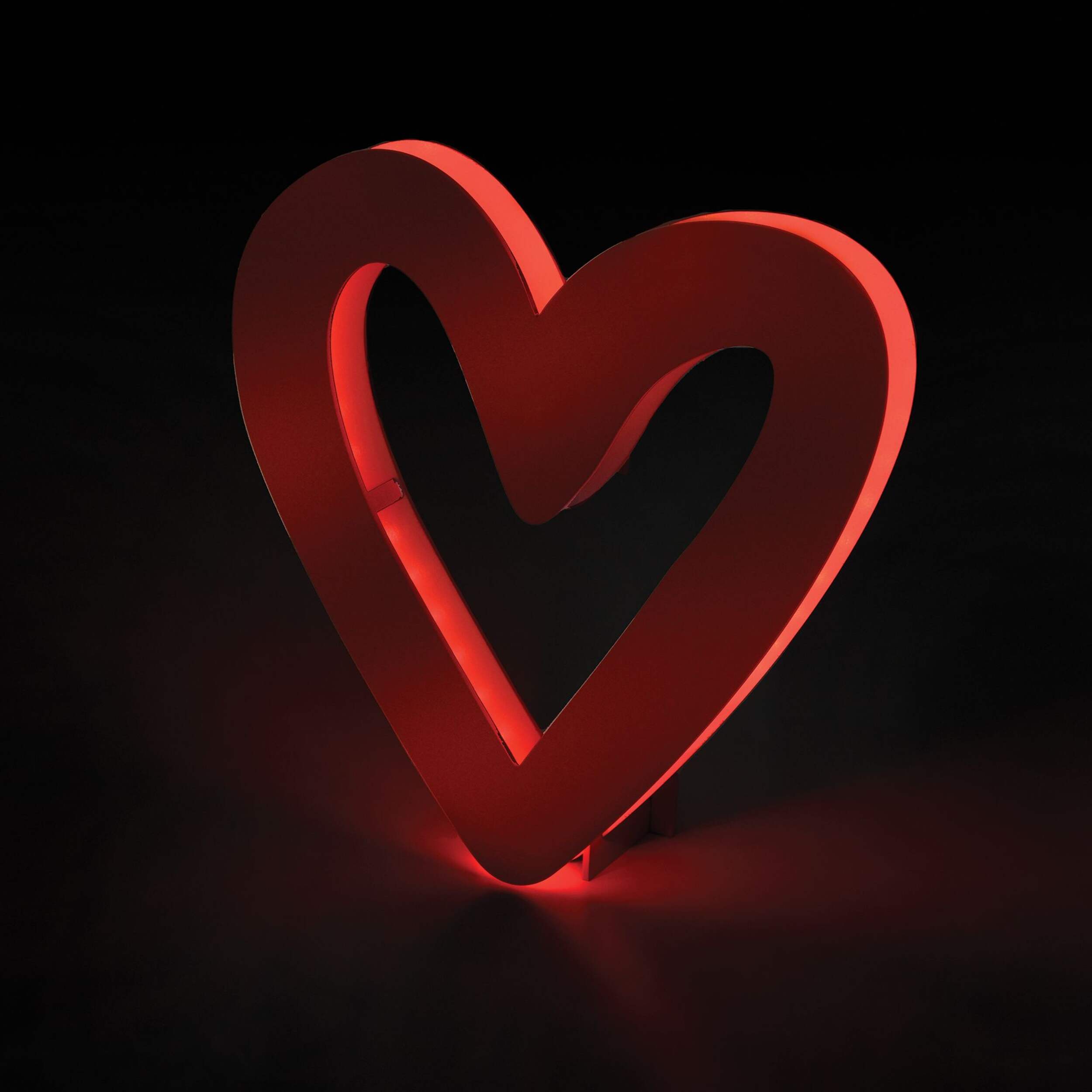 Valentines Heart Hanging MDF LED Sign Front_Three_Fourths_Angled_Left