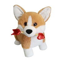 Valentines Plush Dog with Heart, 15-in