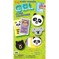 Valentines Furry Friends Gel Cling Kit Exchange Cards