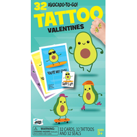 Valentines Avocado Tattoo Exchange Cards Kit