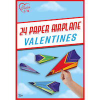 Airplane Exchange Cards, Multi-Coloured, 24-pk, for Valentine's Day Front_Flat