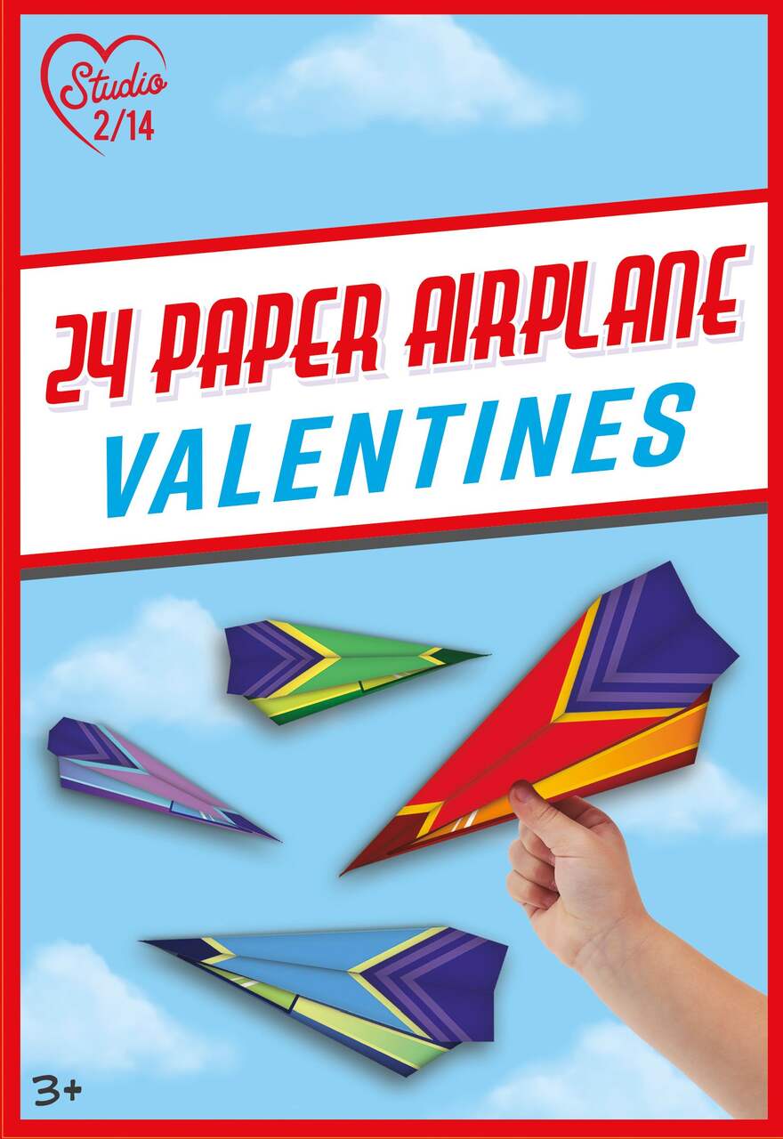 Valentine's Paper Airplanes Exchange Cards, 24-pk