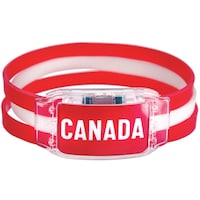 Bracelets lumineux, fête du Canada, rouge/blanc, 7 po Front_Elevated