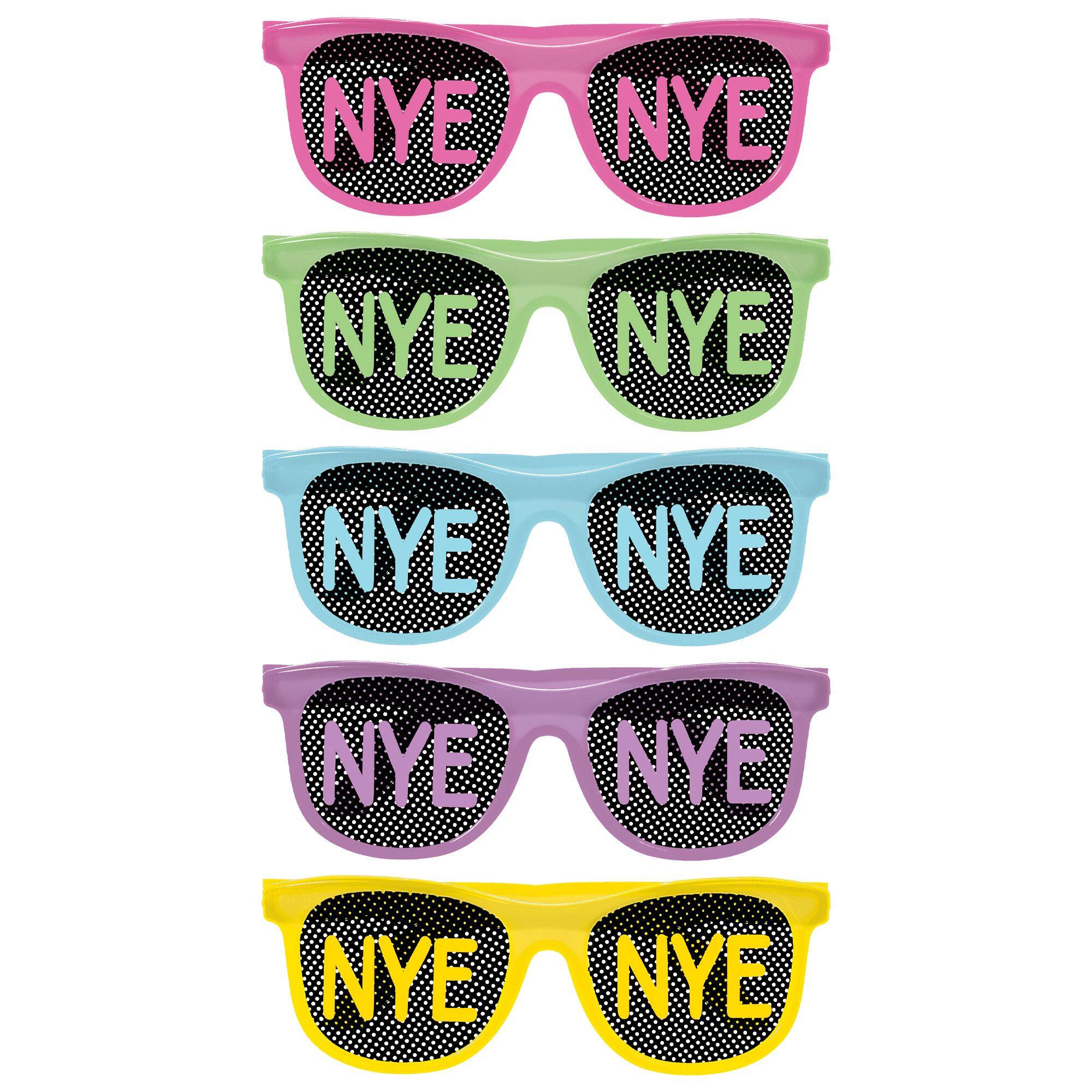 NYE Glow In The Dark Wearable Glasses Multi Coloured One Size 10 pk for New Year s Eve Party City