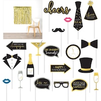 New Year's Eve Décor Photo Prop Backdrop, 21-pc Front_Flat