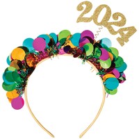 2024 Colourful Confetti Metallic Headband Front_Flat