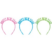 Happy New Year Electroplated Colourful Headbands, 6-ct Front_Flat