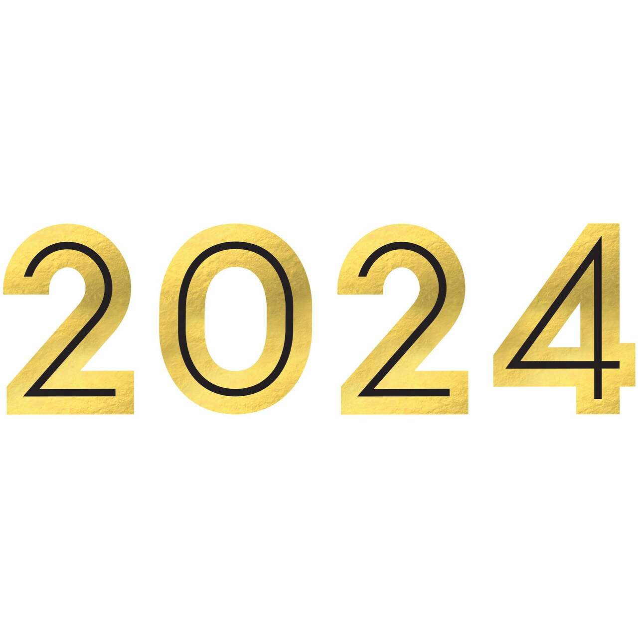 Bonne Année 2024 Suspendue Des Numéros Métalliques Dorés
