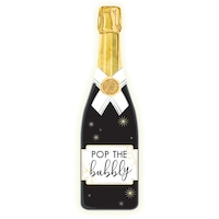 Affiche à DEL sur pied en MDF, champagne