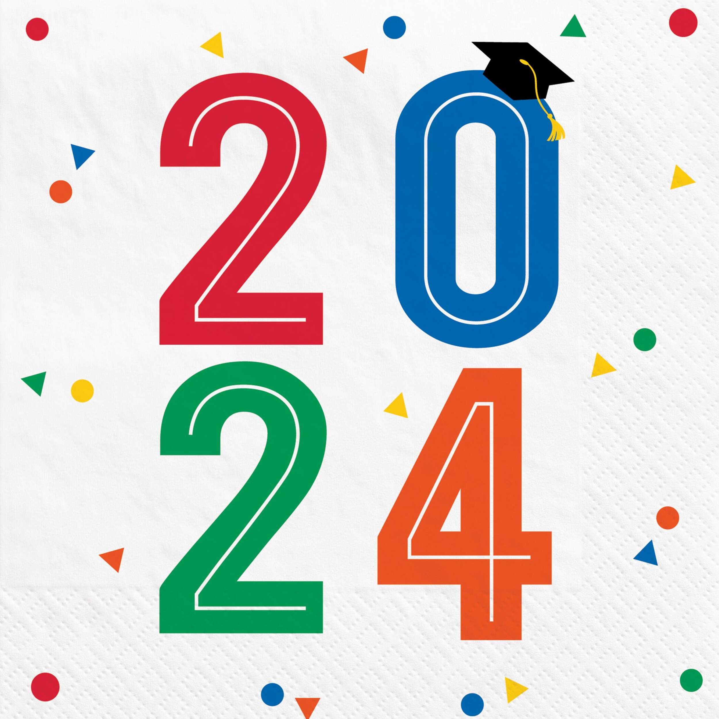 Serviettes de table Colourful Future de remise des diplômes 2024, paq. 40 Front_Flat