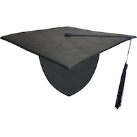 Mortier pour adulte avec pampille, noir, 11 x 11 po Front_Elevated