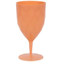 Summer Coral Quilted Texture Plastic Wine Glass, 11-oz