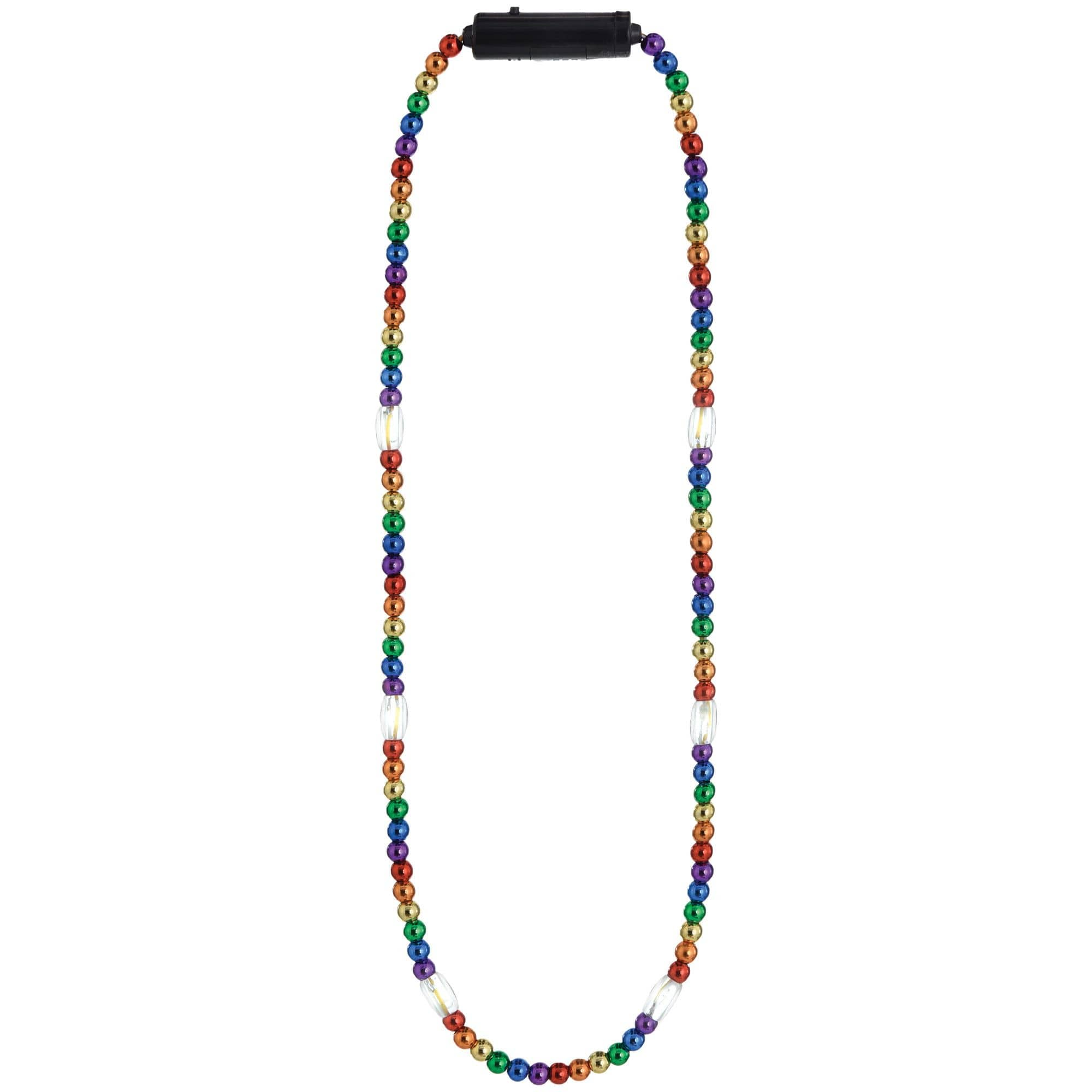 Light-Up Bead Necklace, Rainbow | Party City