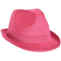 Felt Fedora Hat, Pink Front_Three_Fourths_Angled_Right