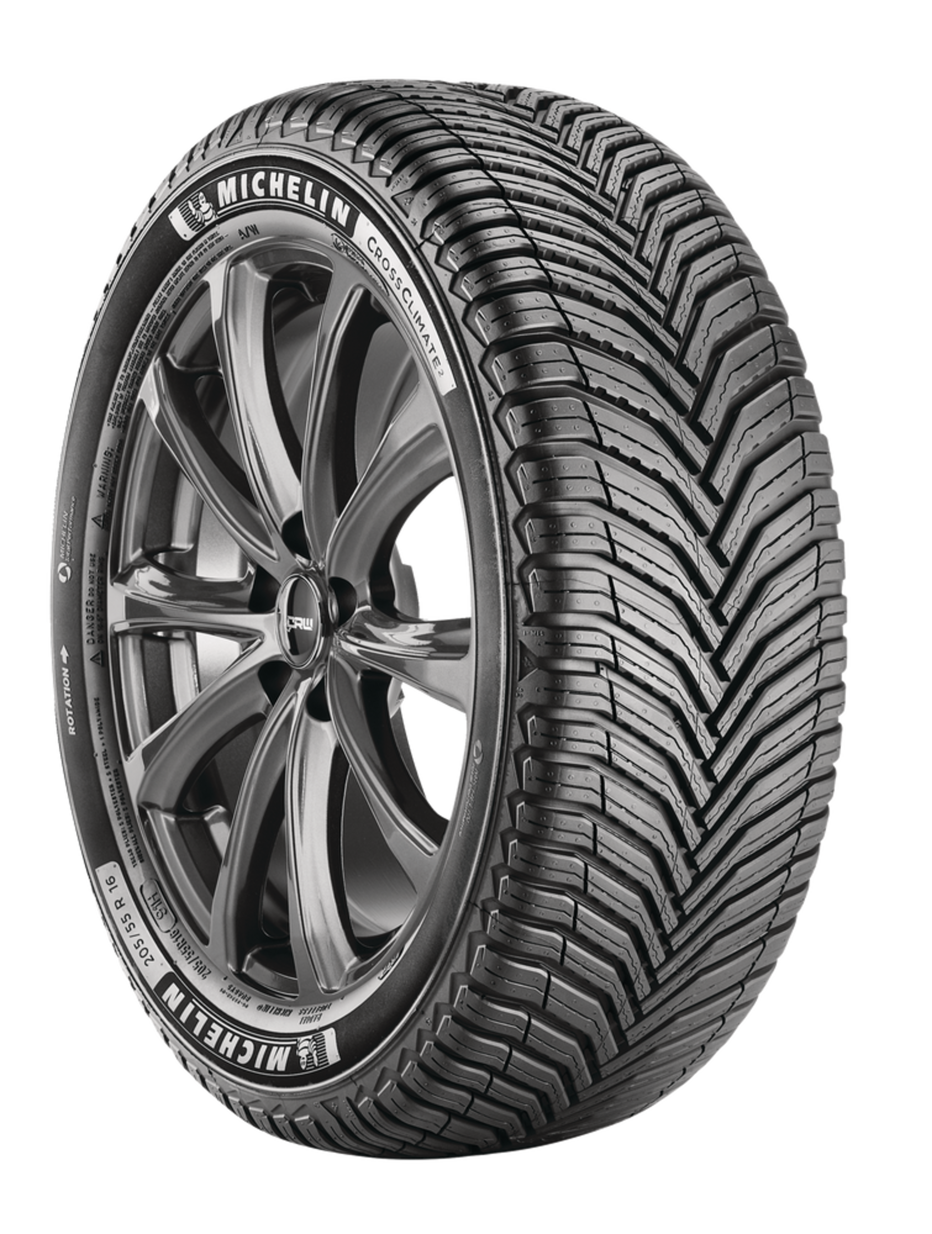 Michelin CrossClimate® 2 All Weather Tire For Passenger and CUV Front_Three_Fourths_Angled_Right
