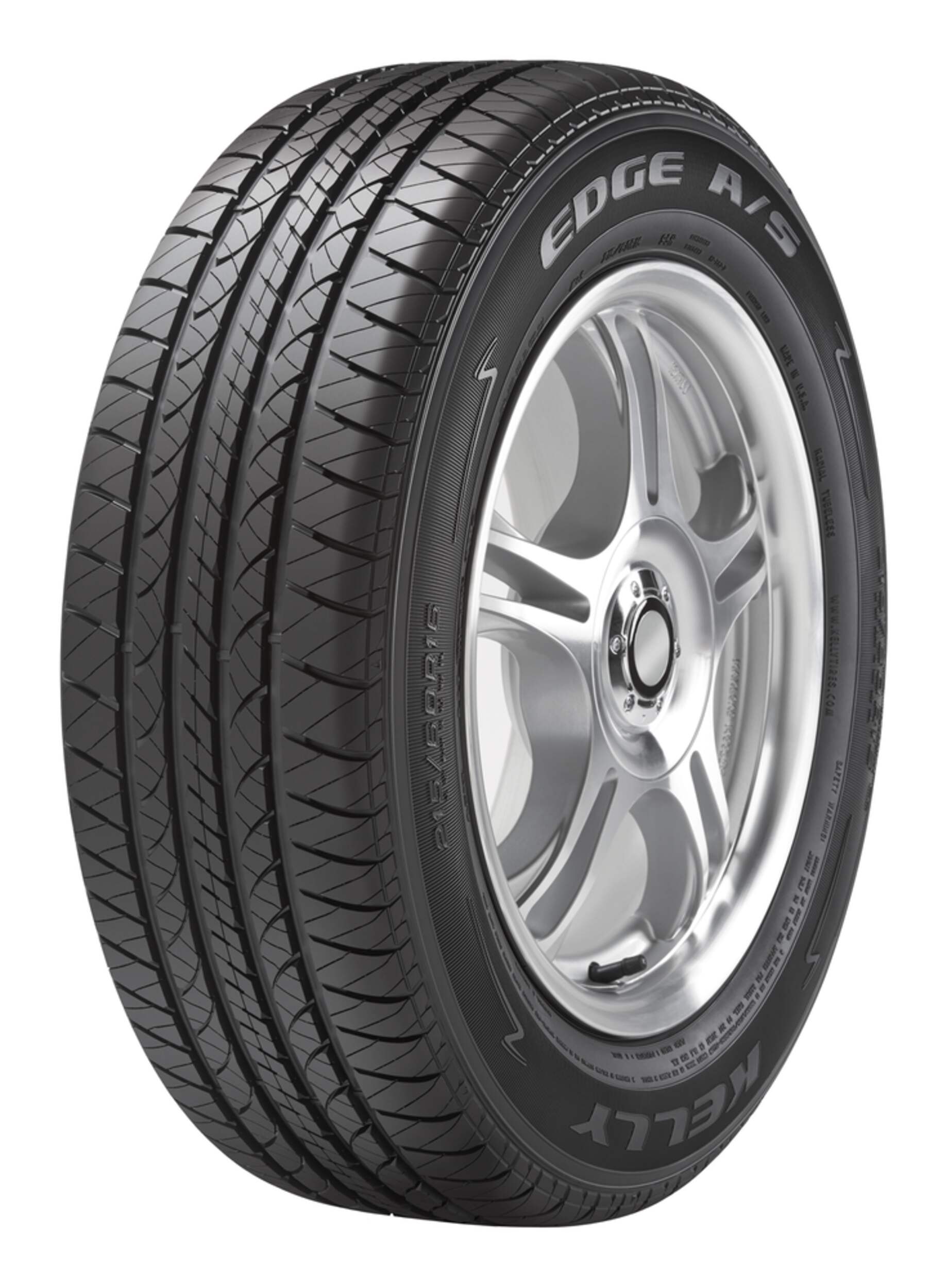 Kelly Tires Edge A/S All Season Tire For Passenger & CUV Front_Three_Fourths_Angled_Left