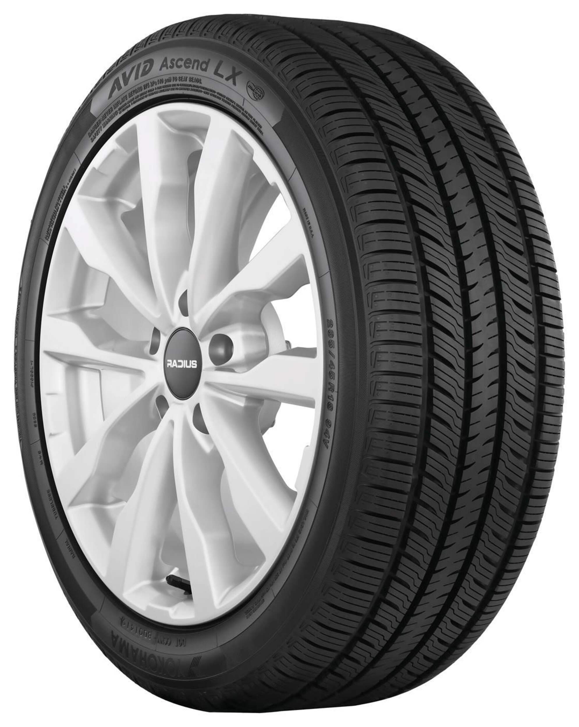 Yokohama Avid Ascend LX All Season Tire For Passenger & CUV Front_Three_Fourths_Angled_Right