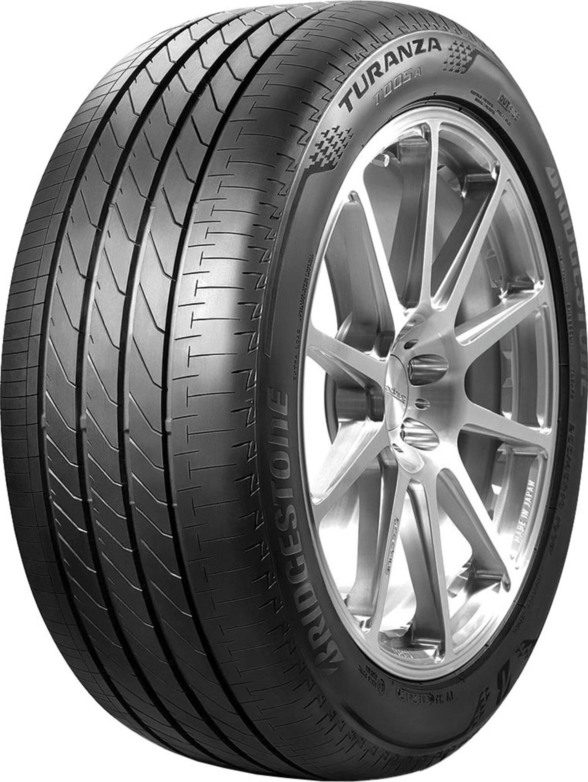 Bridgestone Turanza T005A Tire For Passenger & CUV Front_Three_Fourths_Angled_Left