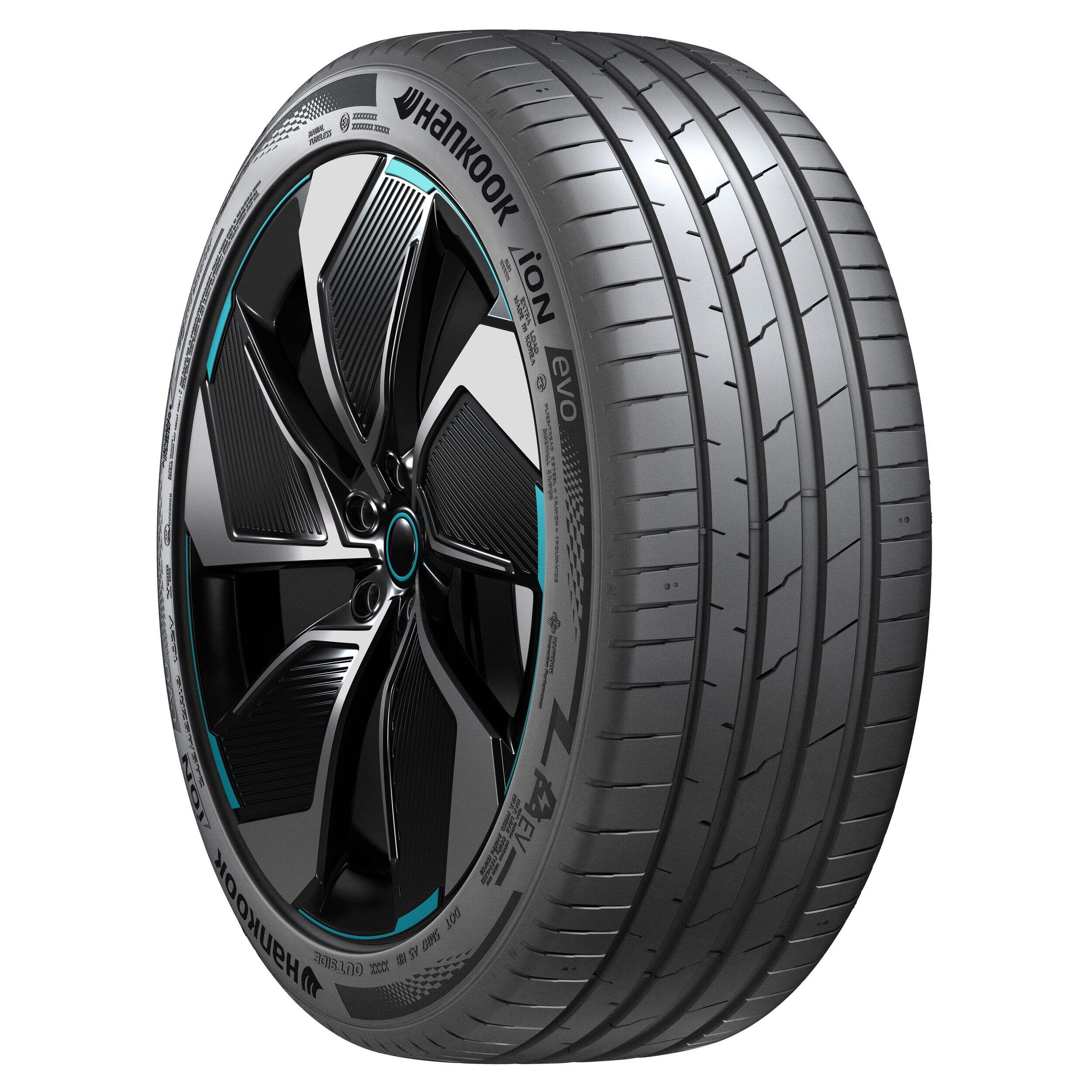 Pneu Hankook iON evo toute saison pour véhicules électriques Front_Three_Fourths_Angled_Right