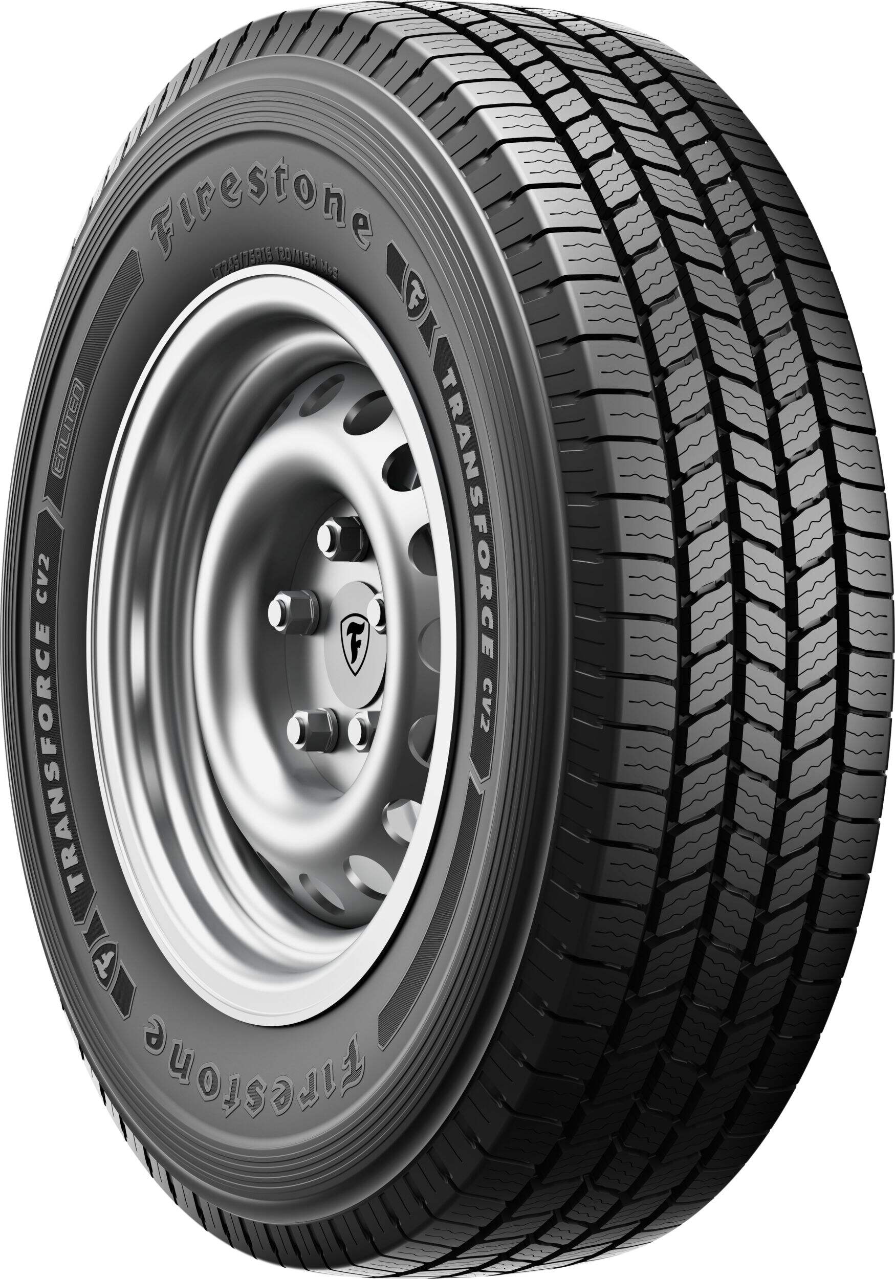 Firestone Transforce CV2 All Season Tire for Commercial Van Front_Three_Fourths_Angled_Right