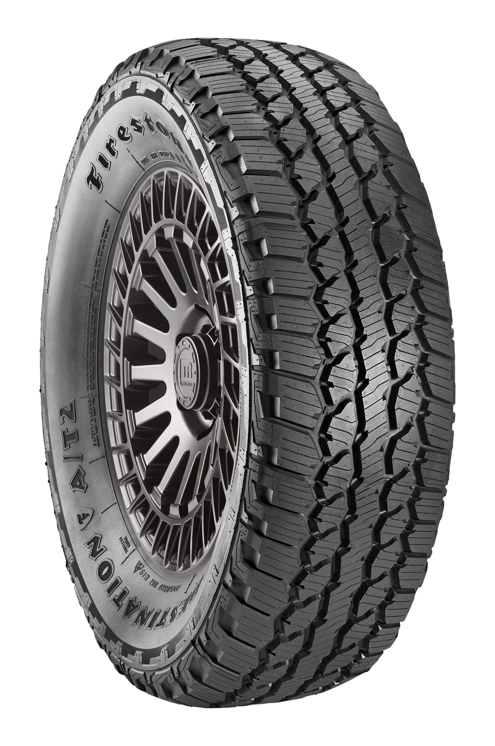 Firestone Destination A/T2 All Terrain Tire for Truck & SUV Front_Three_Fourths_Angled_Right