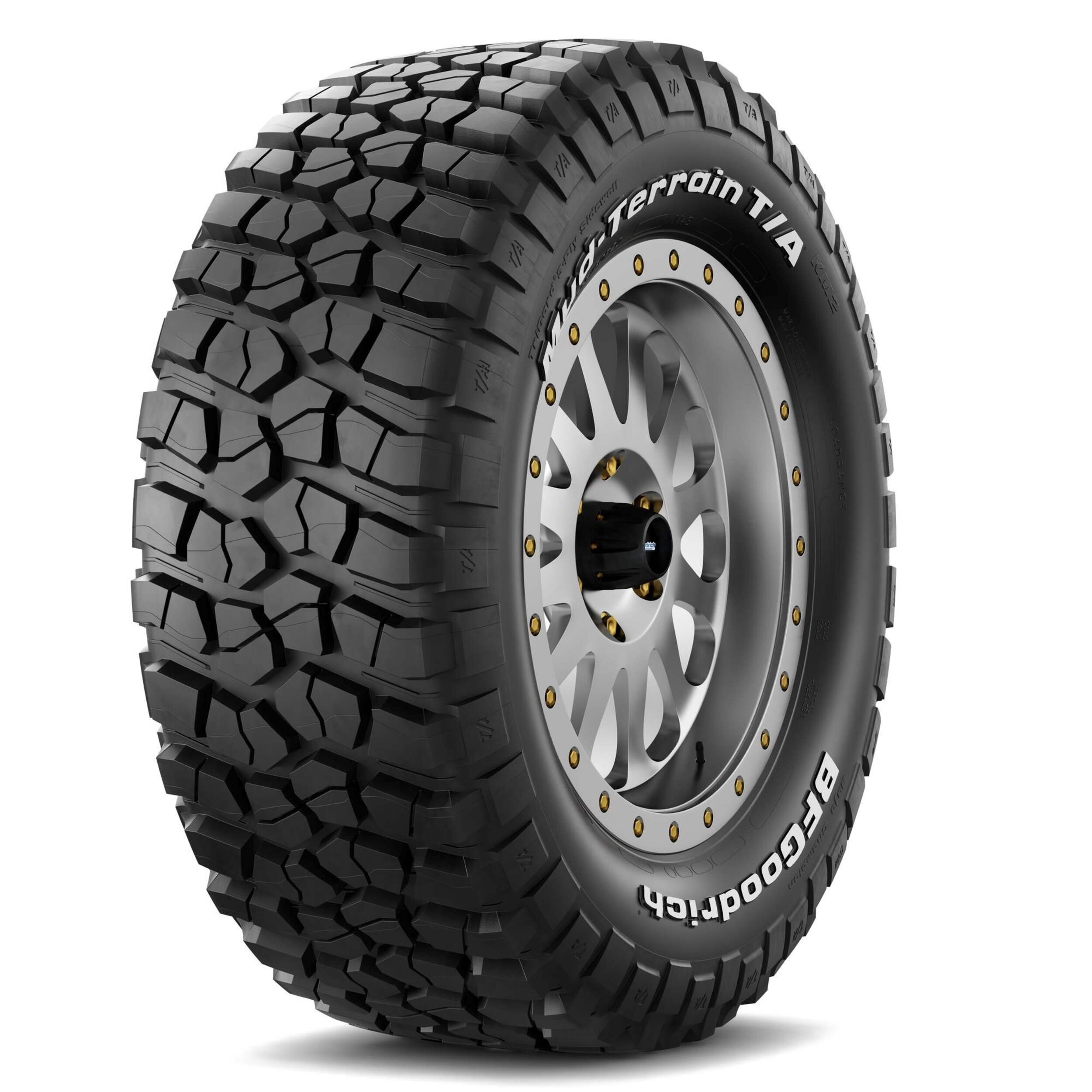 BFGoodrich Mud-Terrain T/A KM2 Tire Front_Three_Fourths_Angled_Left