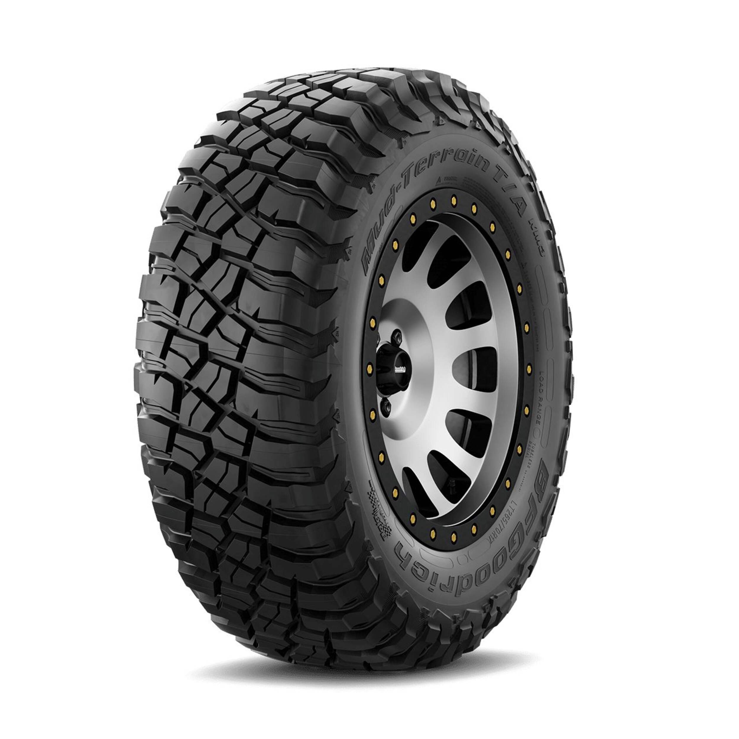 Pneu BFGoodrich Mud-terrain T/A KM3 tout-terrain pour camions et VUS Front_Three_Fourths_Angled_Left
