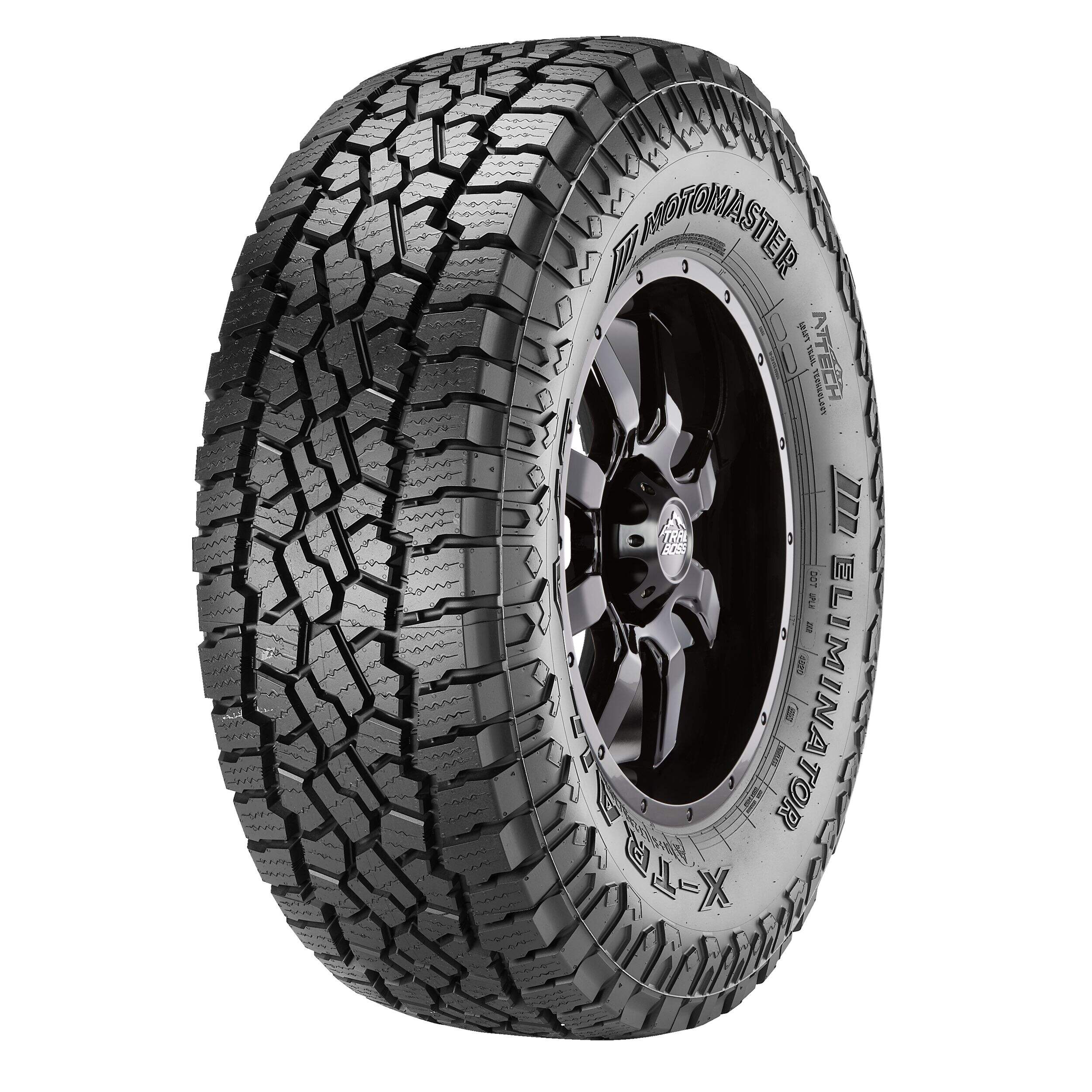MotoMaster Eliminator X-Trail A/T All Terrain Tire For Truck & SUV - Flotation Front_Three_Fourths_Angled_Left