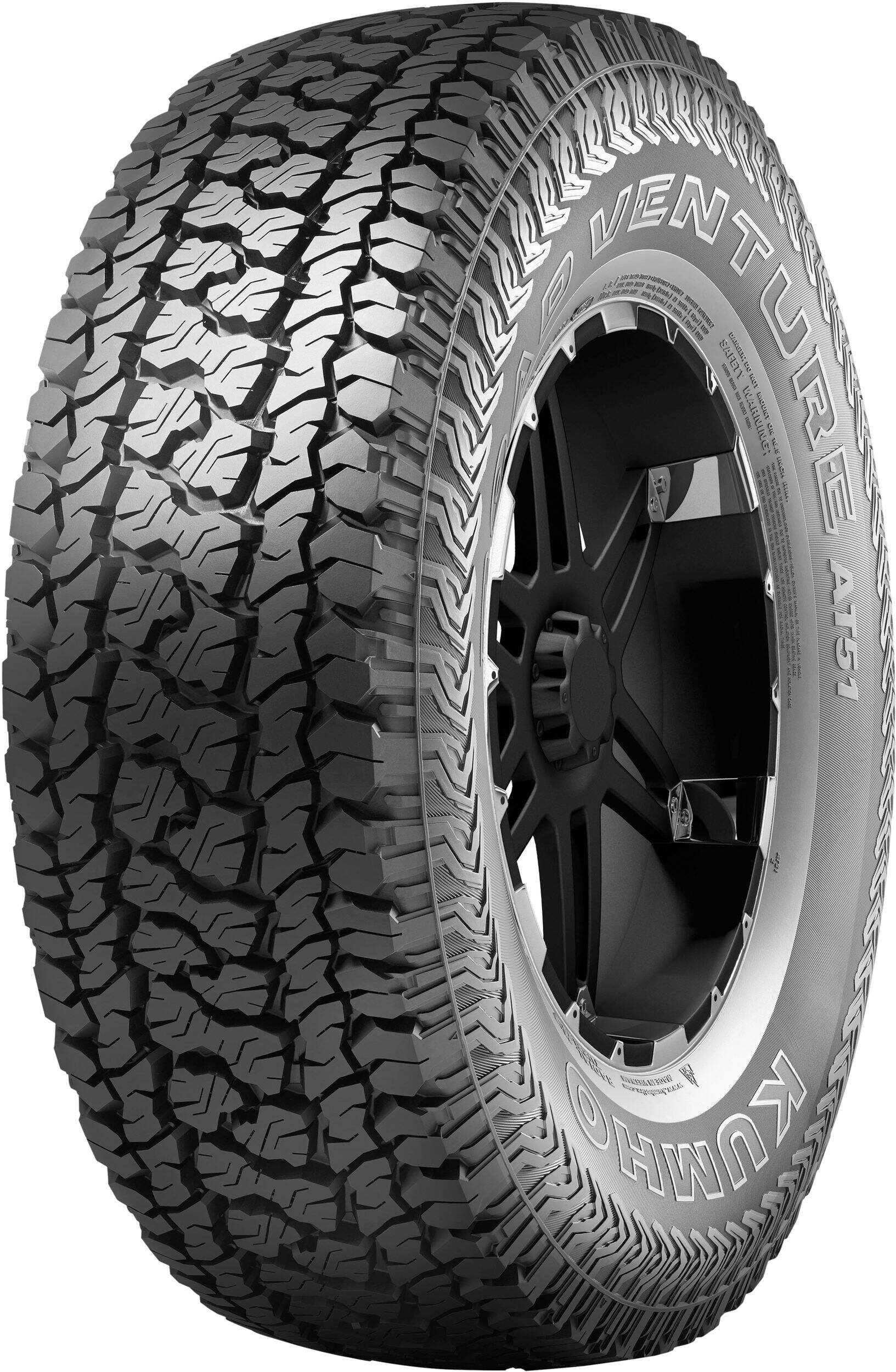 Kumho Road Venture AT51 All Terrain Tire For Truck & SUV Front_Three_Fourths_Angled_Left