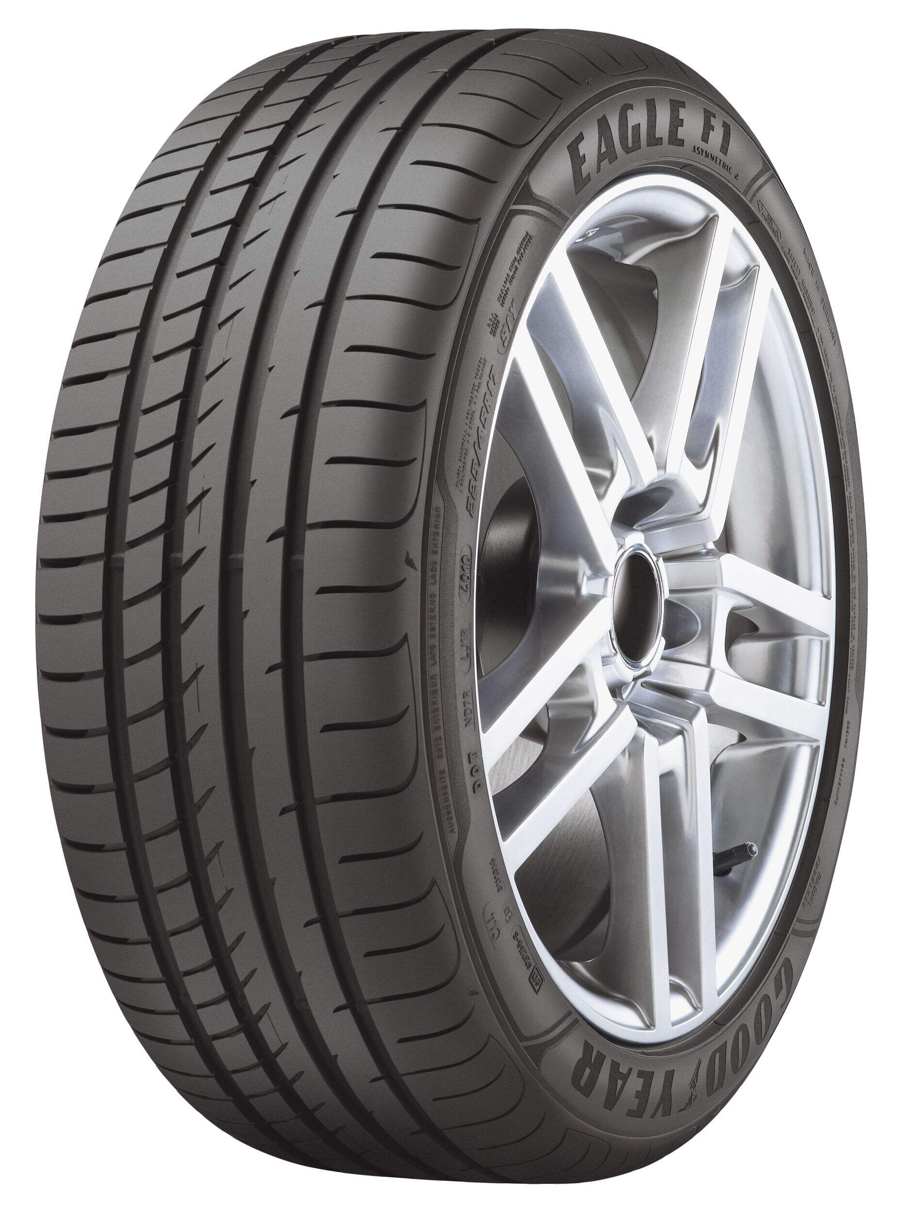 Pneu Goodyear Eagle F1 Asymmetric toutes saisons Front_Three_Fourths_Angled_Left