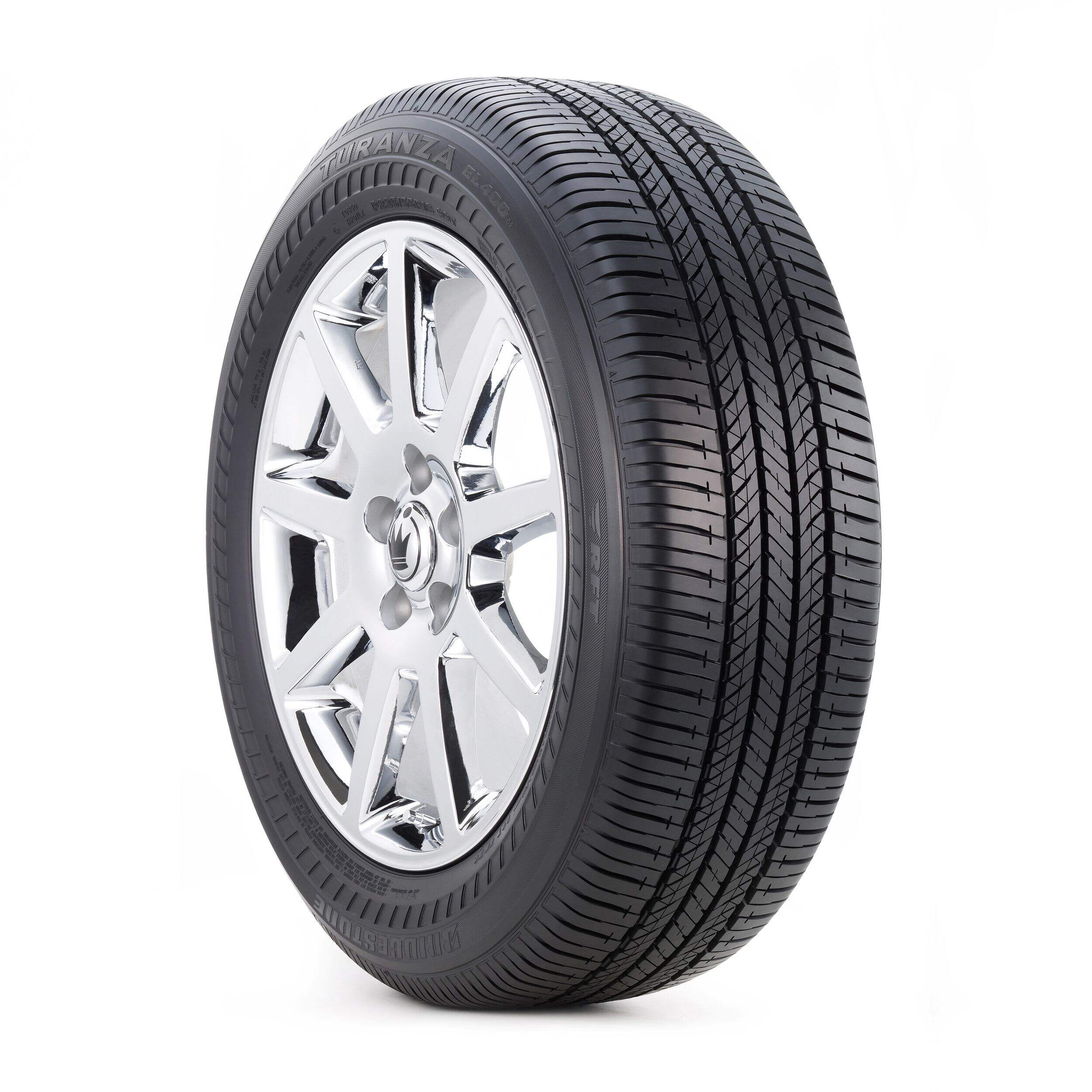 Bridgestone Turanza EL400 02 MOE Tire, Wet & Dry Performance Front_Three_Fourths_Angled_Right