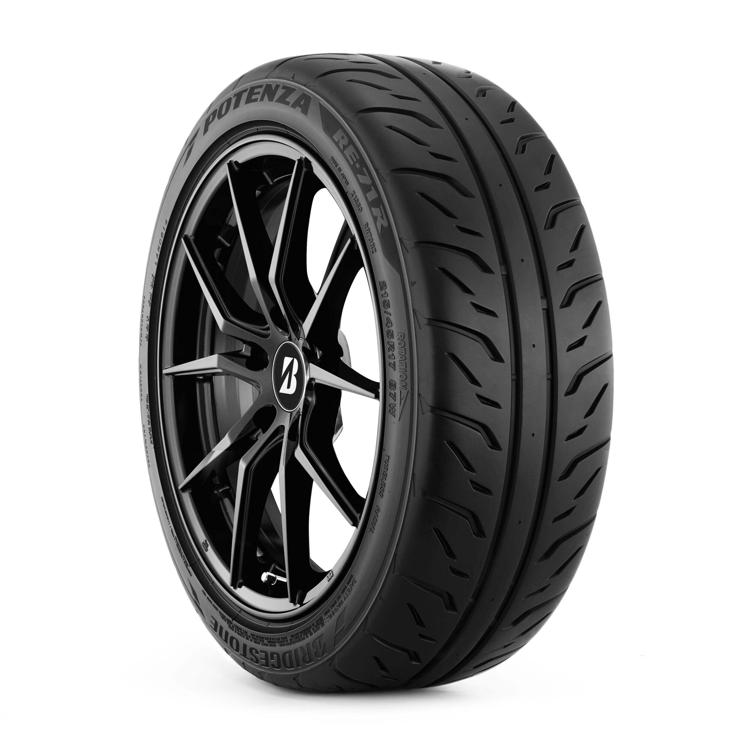 Bridgestone Potenza RE-71R Performance Tire For Passenger & CUV Front_Three_Fourths_Angled_Right