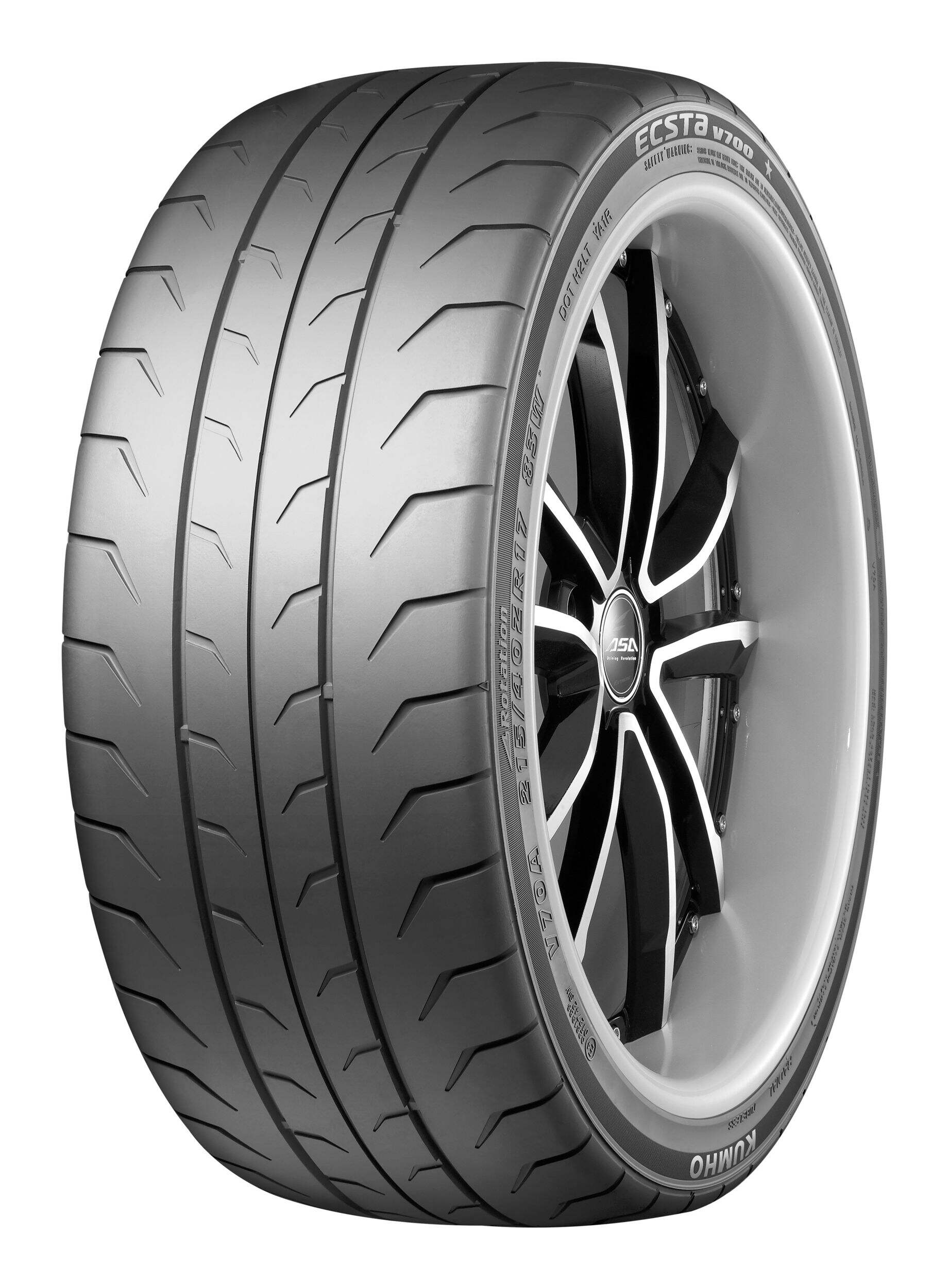 Kumho ECSTA V70A Performance Tire For Passenger & CUV Front_Three_Fourths_Angled_Left