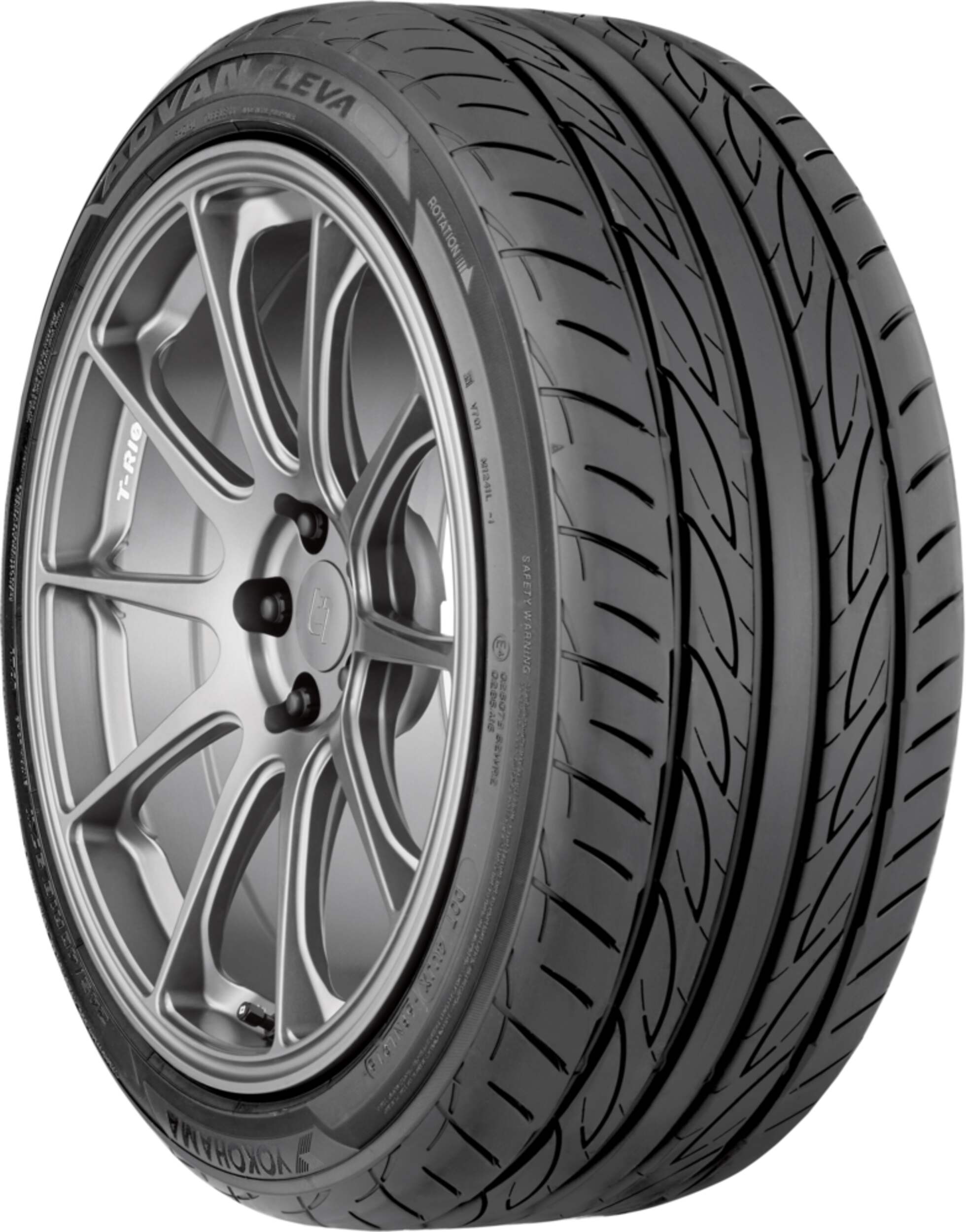 Yokohama Advan Fleva Performance Tire For Passenger & CUV Front_Three_Fourths_Angled_Right