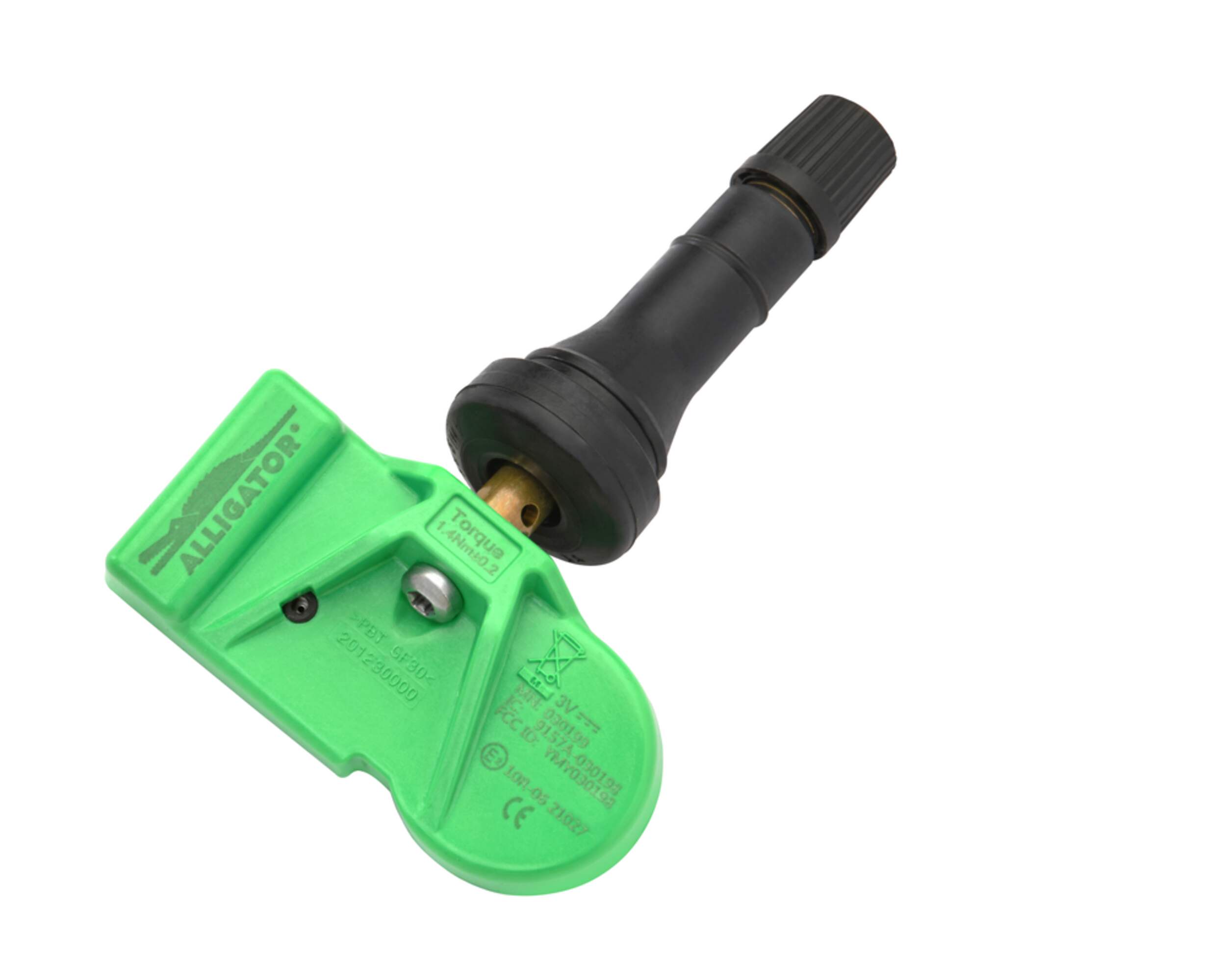 Alligator Sens.it® RS+ Dual Frequency Sensor with Rubber Snap-In Valve Front_Three_Fourths_Angled_Left