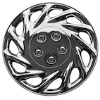 DriveStyle Nero Wheel Cover, Silver/Black, 16-in, 4-pk