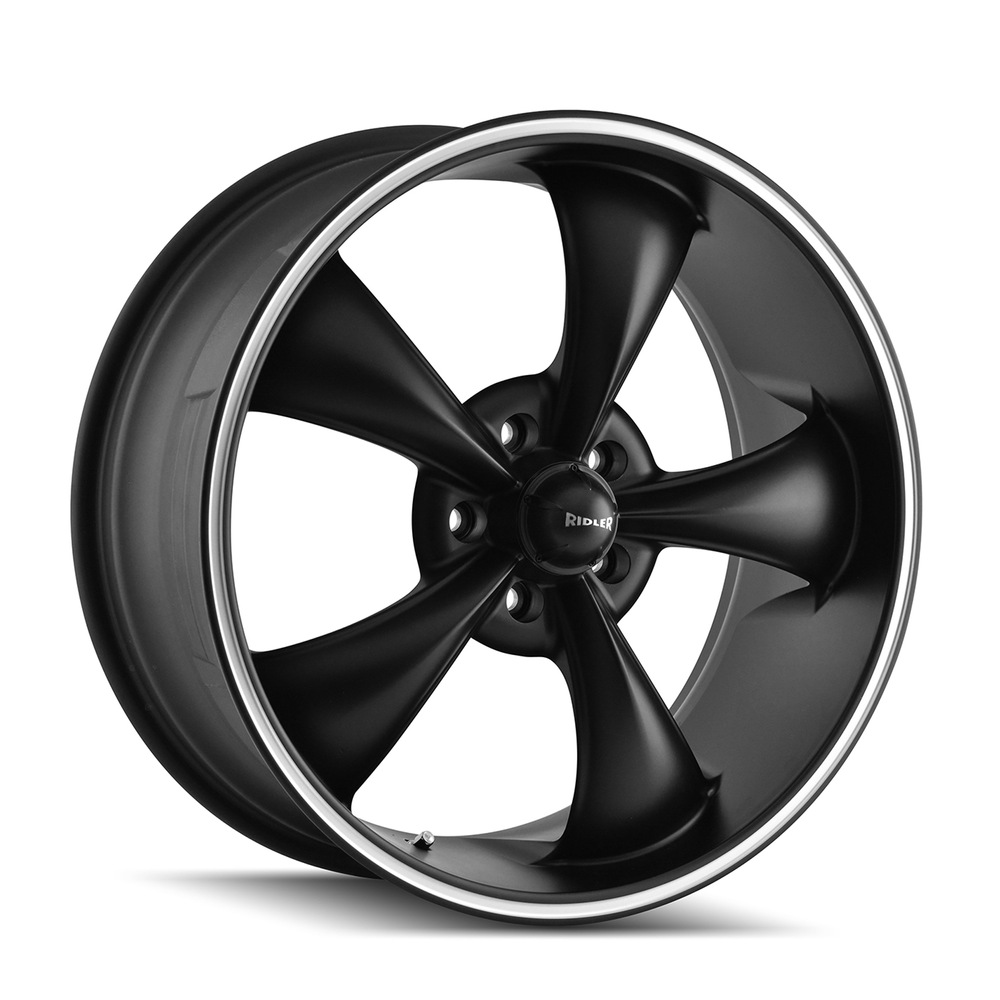 Ridler Style 695 C Alloy Wheel/Rim, Matte Black w/Machined Ring