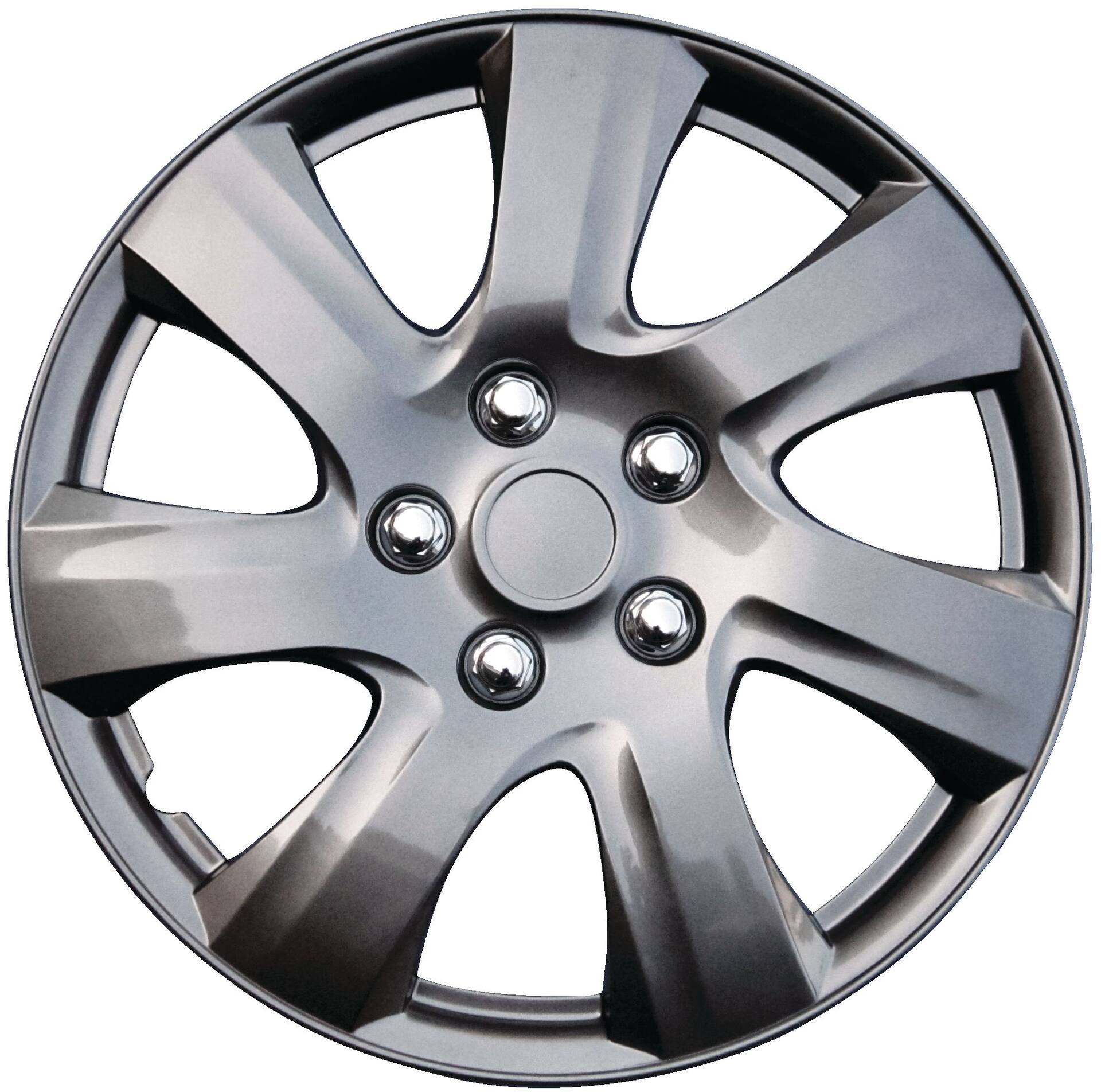DriveStyle Nero Wheel Cover, Silver/Black, 16-in, 4-pk