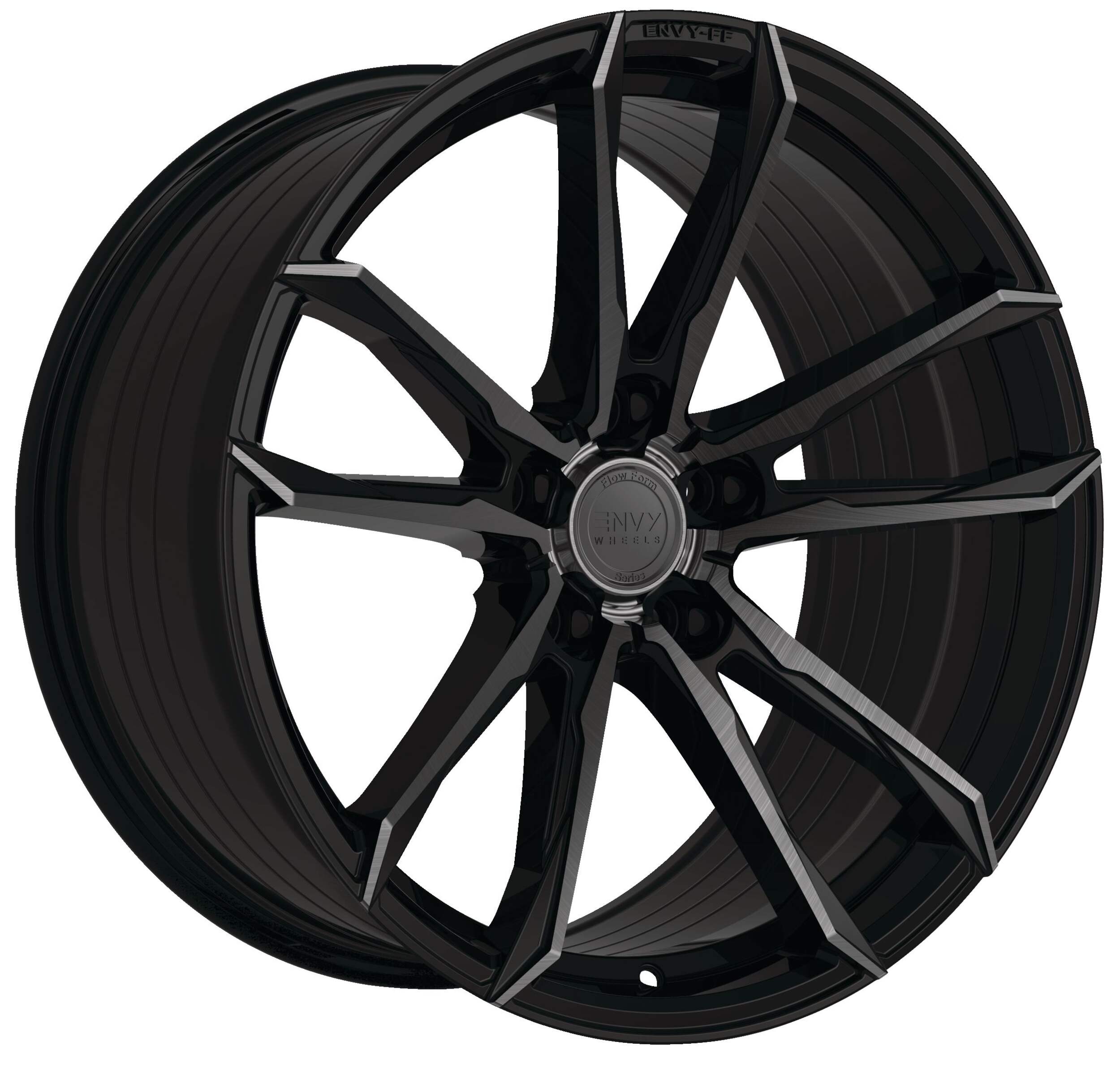 Envy FF-1 Alloy Wheel/Rim, Black/Milled Front_Angled_Left