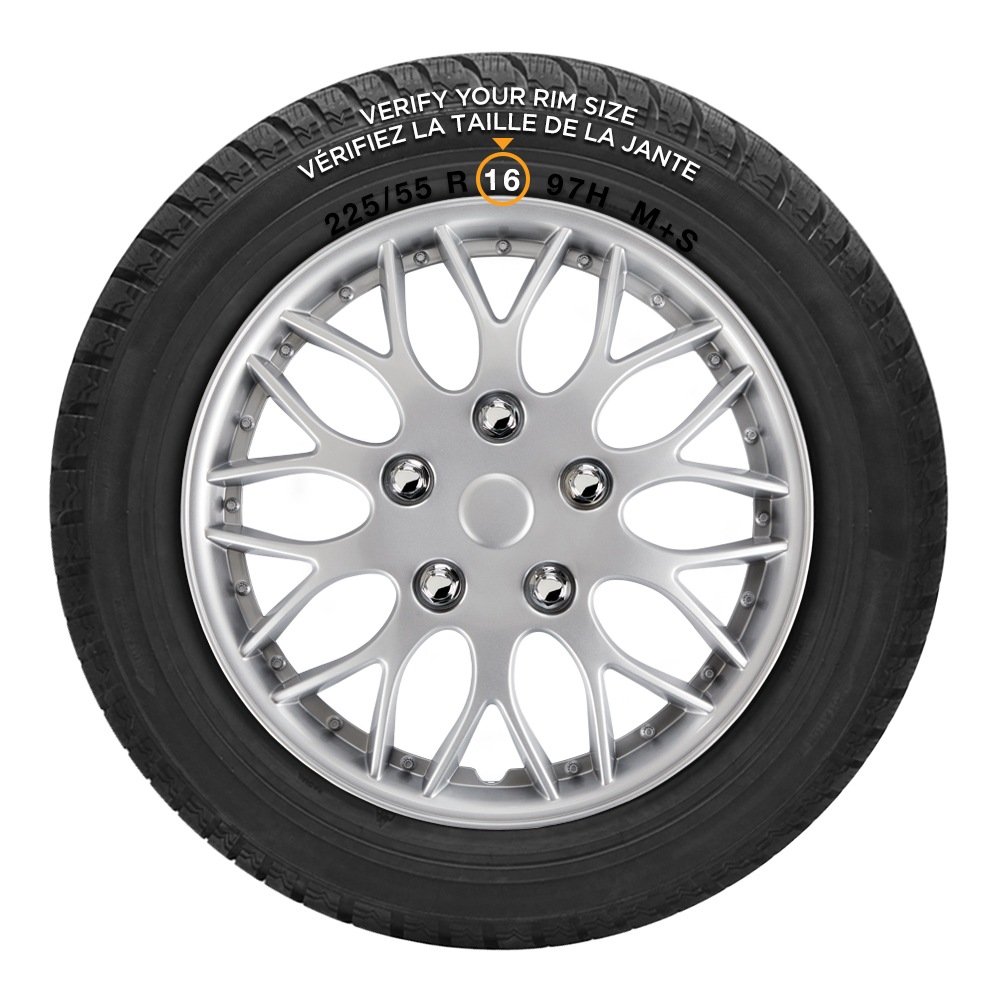 AutoTrends Wheel Cover, 970, Silver/Lacquer, 16in, 2pk Canadian Tire