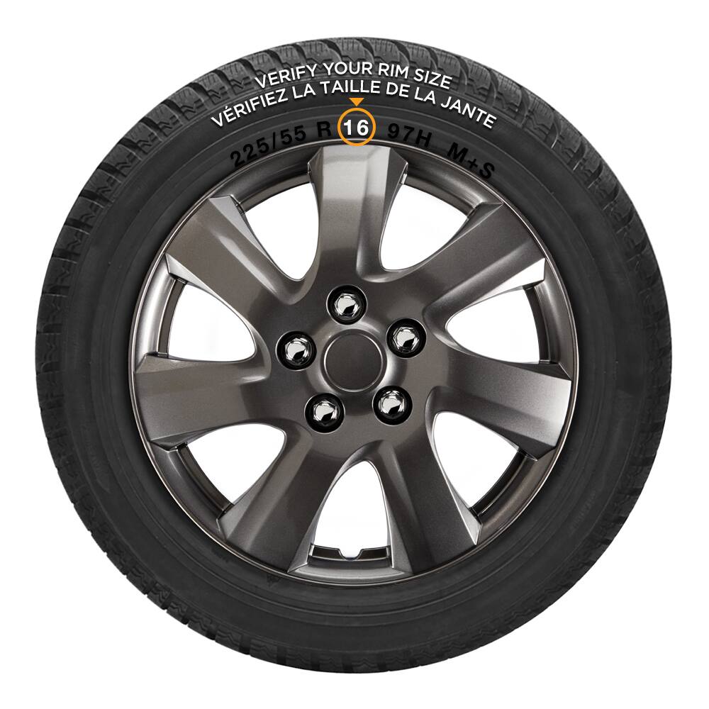 AutoTrends Wheel Cover, 1021, Gunmetal, 16-in, 4-pk | Canadian Tire