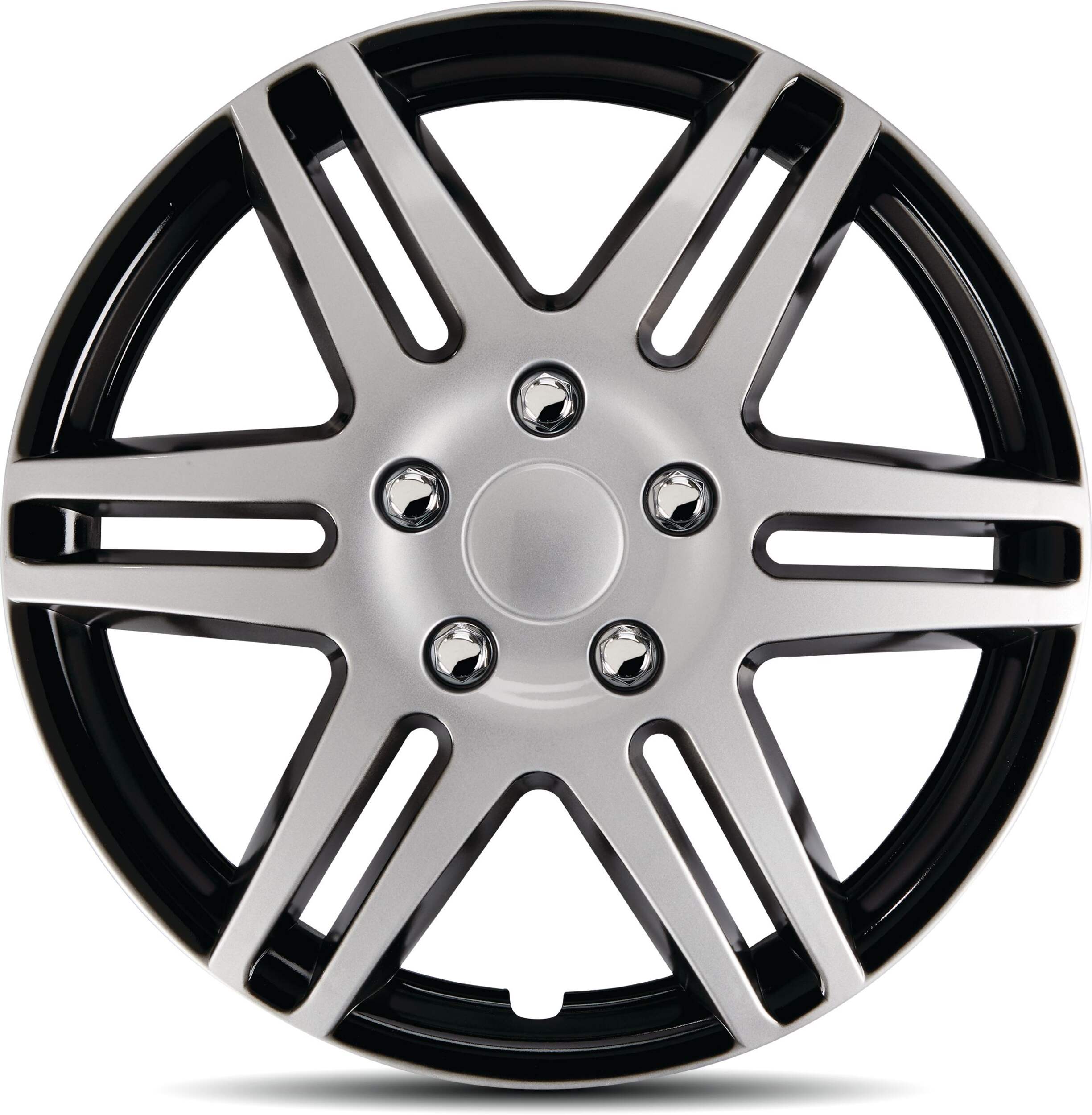 Enjoliveur de roue AutoTrends, argent/noir, 17 po, paq. 4 Side_Left