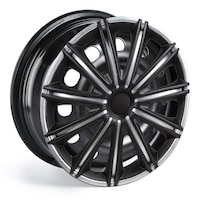 DriveStyle Nero Wheel Cover/Hub Cap, Silver/Black, 18-in, 4-pk Front_Angled_Left