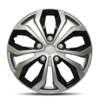 AutoTrends Shaft Wheel Cover/Hub Cap, Silver/Black, 18-in, 4-pk Side_Left