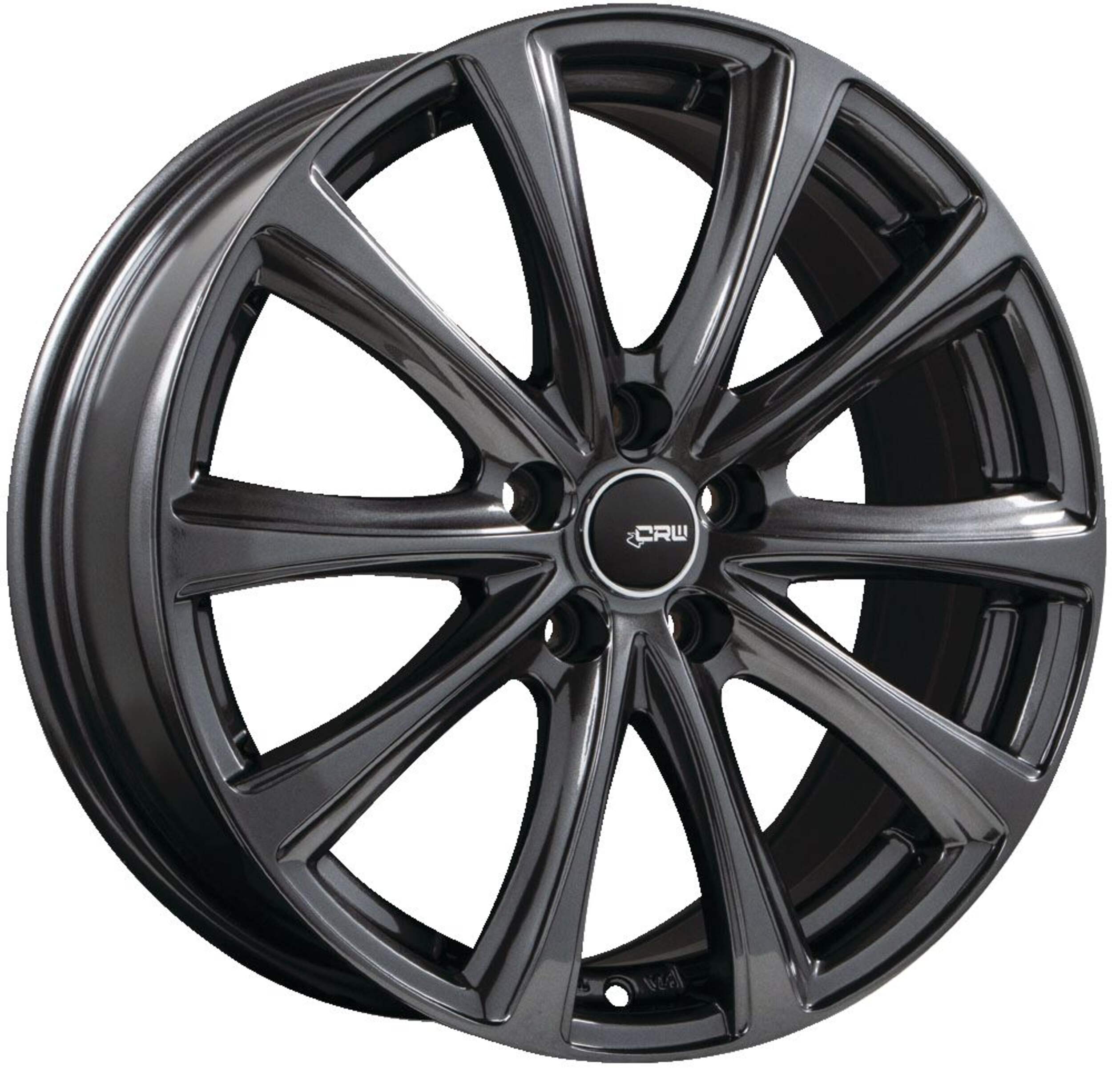 CRW GT2 Alloy Wheel for Passenger Car & CUV, Gloss Gunmetal Front_Angled_Left