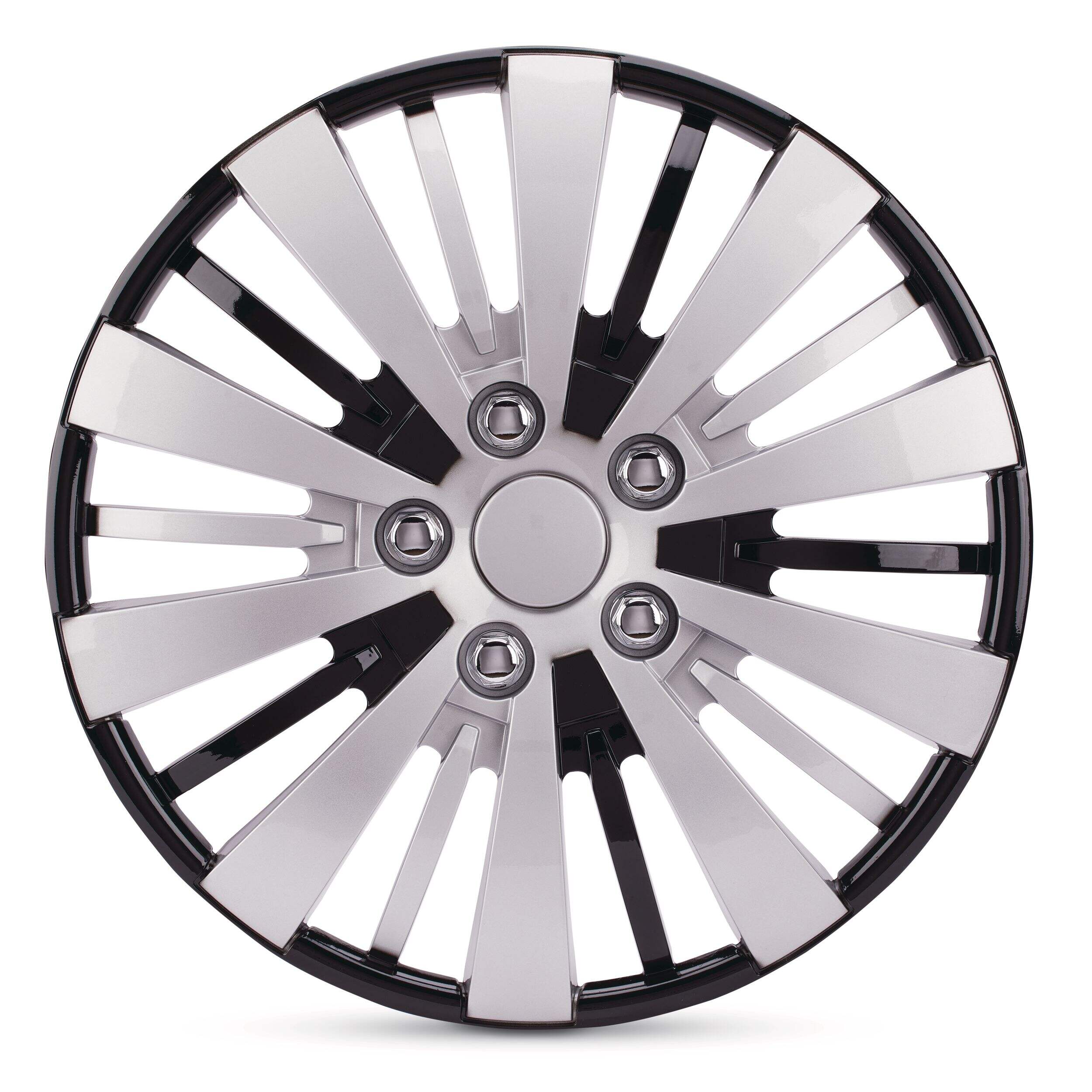 Enjoliveurs de roue AutoTrends 80-1467SE, argent/noir, 17 po, paq. 4 Side_Left