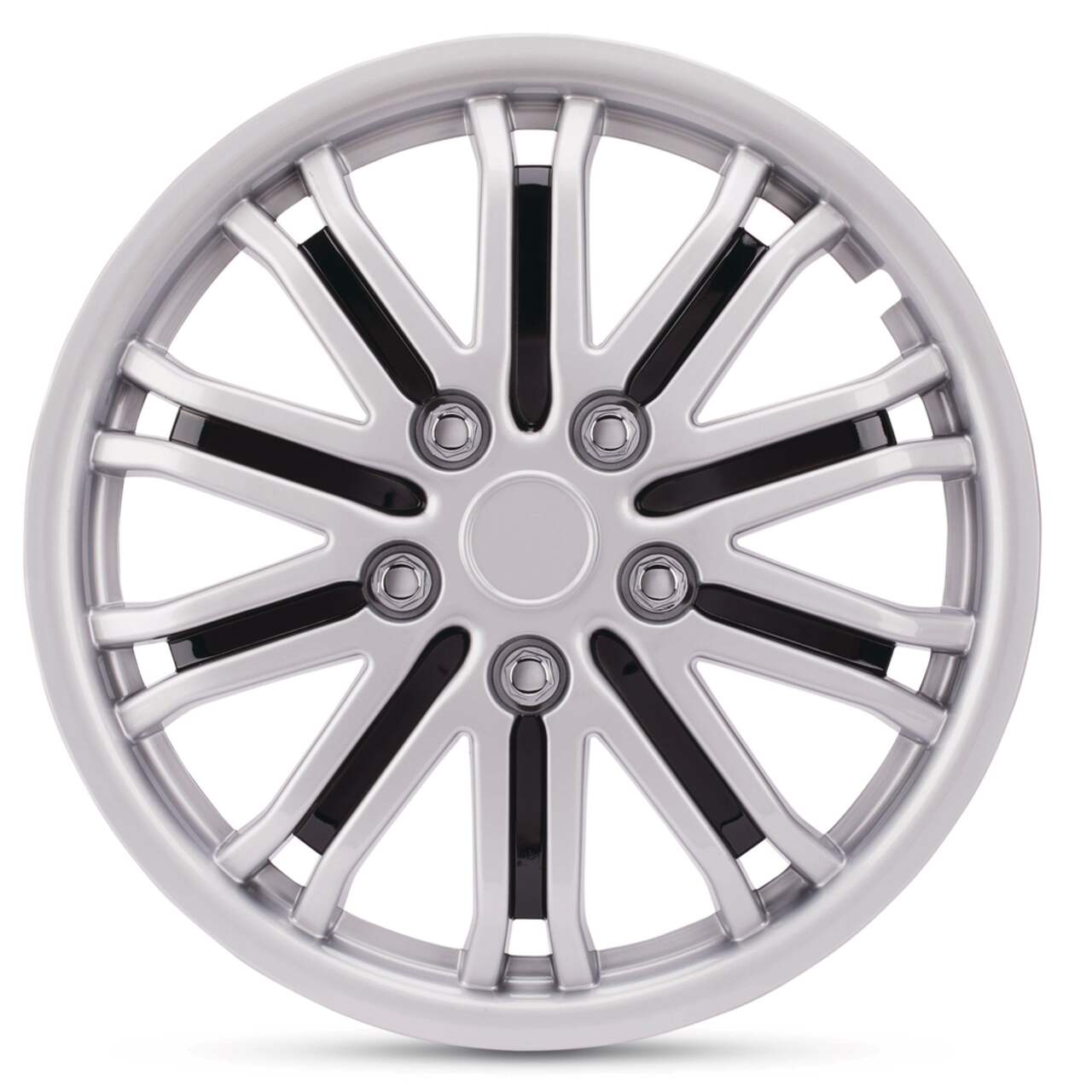 Enjoliveur de roue AutoTrends, argent/noir, 18 po, paq. 4