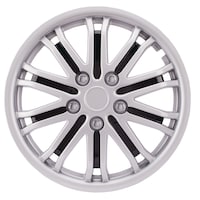 AutoTrends Wheel Cover/Hub Cap, Silver/Black, 18-in, 4-pk Side_Left