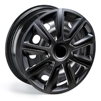 DriveStyle Ivo Wheel Cover, Silver/Black, 18-in, 4-pk Front_Angled_Left